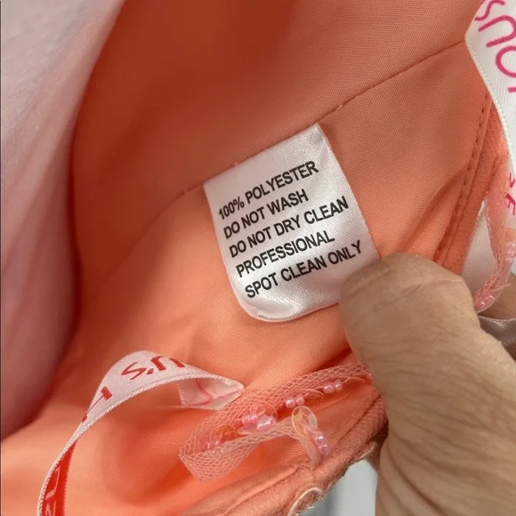 JJ’s House Coral Tulle Lace Embroidered Fit Flare Dress Spaghetti Strap US 2 - Picture 11 of 11